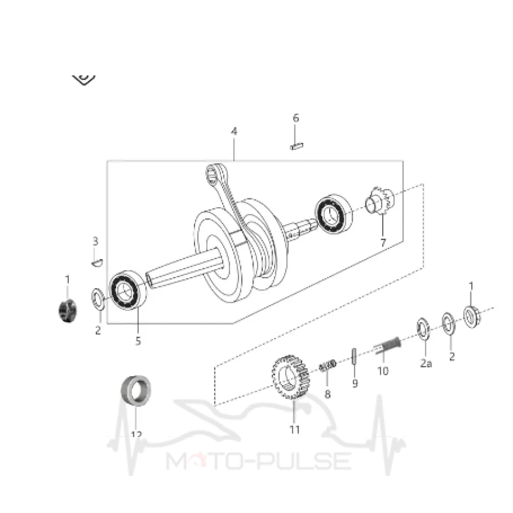 Колінвал Bajaj Boxer 125 4 - передачі JV531004
